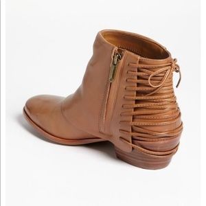 Sam Edelman cognac Princeton lace up booties